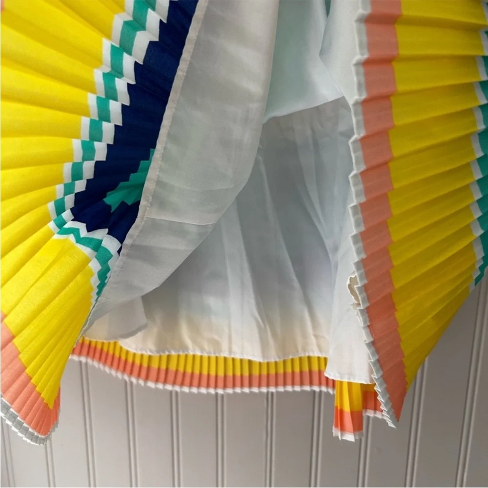 Merona Size Medium Multicolor Colorful Striped A-Line Skirt